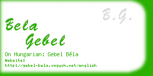 bela gebel business card